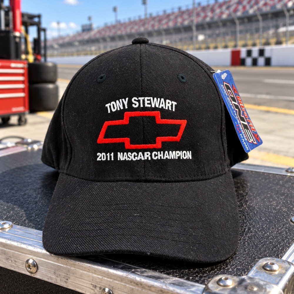 Tony Stewart 2011 NASCAR Champion Hat Chevrolet Black Ultra Fit ONE Magic Cap